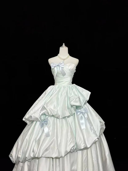 Sweet 16 Dresses Long Ball Gown Sweet Sixteen Long Birthday Dress Strapless Light Sky Blue Formal Gown RC0282