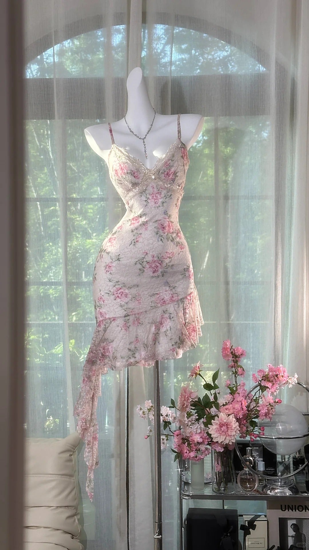 Cute Sheath Spaghetti Strap Floral Chiffon Ideas For Women Short Birthday Dress Homecoming Outfits N3527
