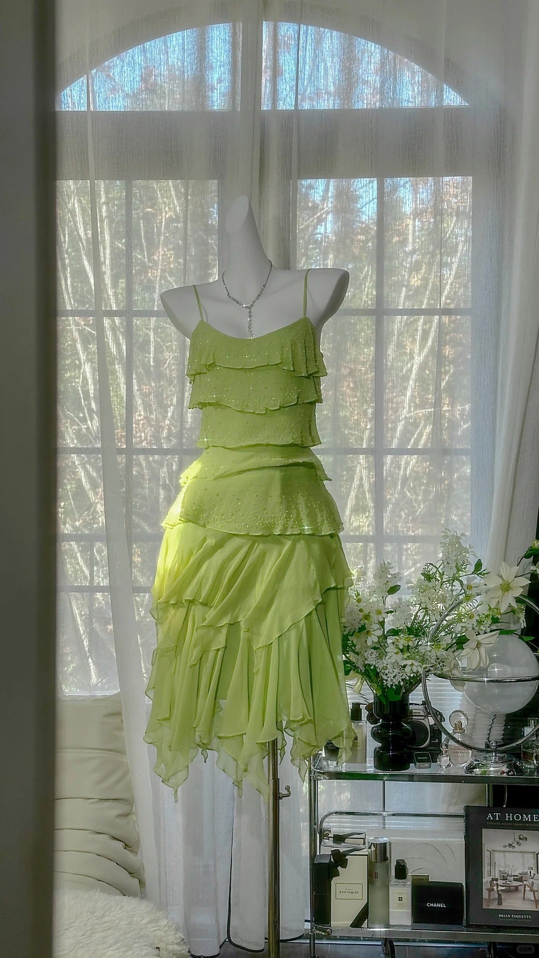 Cute A line Spaghetti Strap Green Chiffon Short Ideas 16th Birthday Dress Homecoming Outfits N3542
