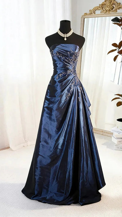 Bezauberndes, perlenbesetztes Ballkleid für Seniorinnen, elegantes Partykleid für den Schulabschluss N1620