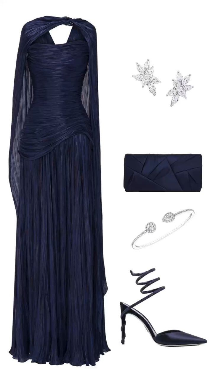 Elegant A line V Neck Navy Blue Tulle With Cape Long Formal Fancy Evening Dress Dinner Outfits Classy Party Gowns AB2022