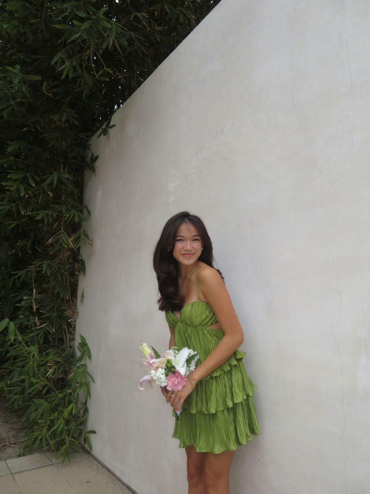 Simple Hoco Photo Ideas A line Green Spaghetti Straps Chiffon Short Homecoming Dresses Party Cocktail Hoco Outfits RB8901