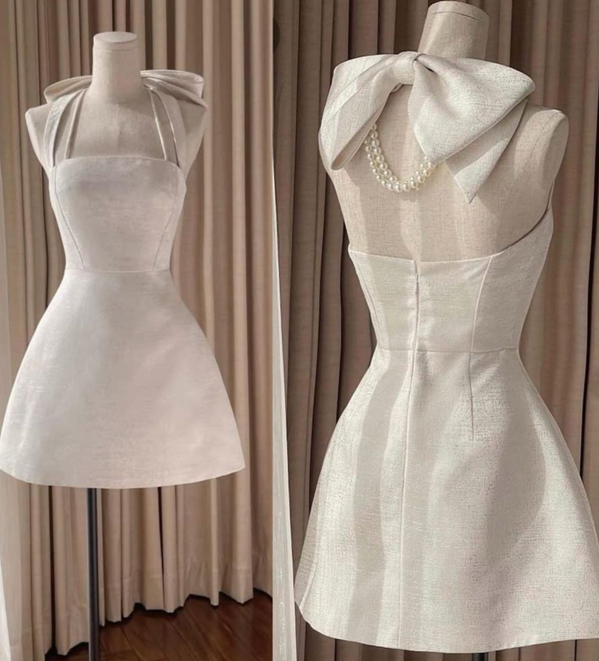Élégante robe de soirée trapèze en satin ivoire, style cache-cœur, pour jeunes filles, inspiration Hoco, robes de retour à la maison RB4245