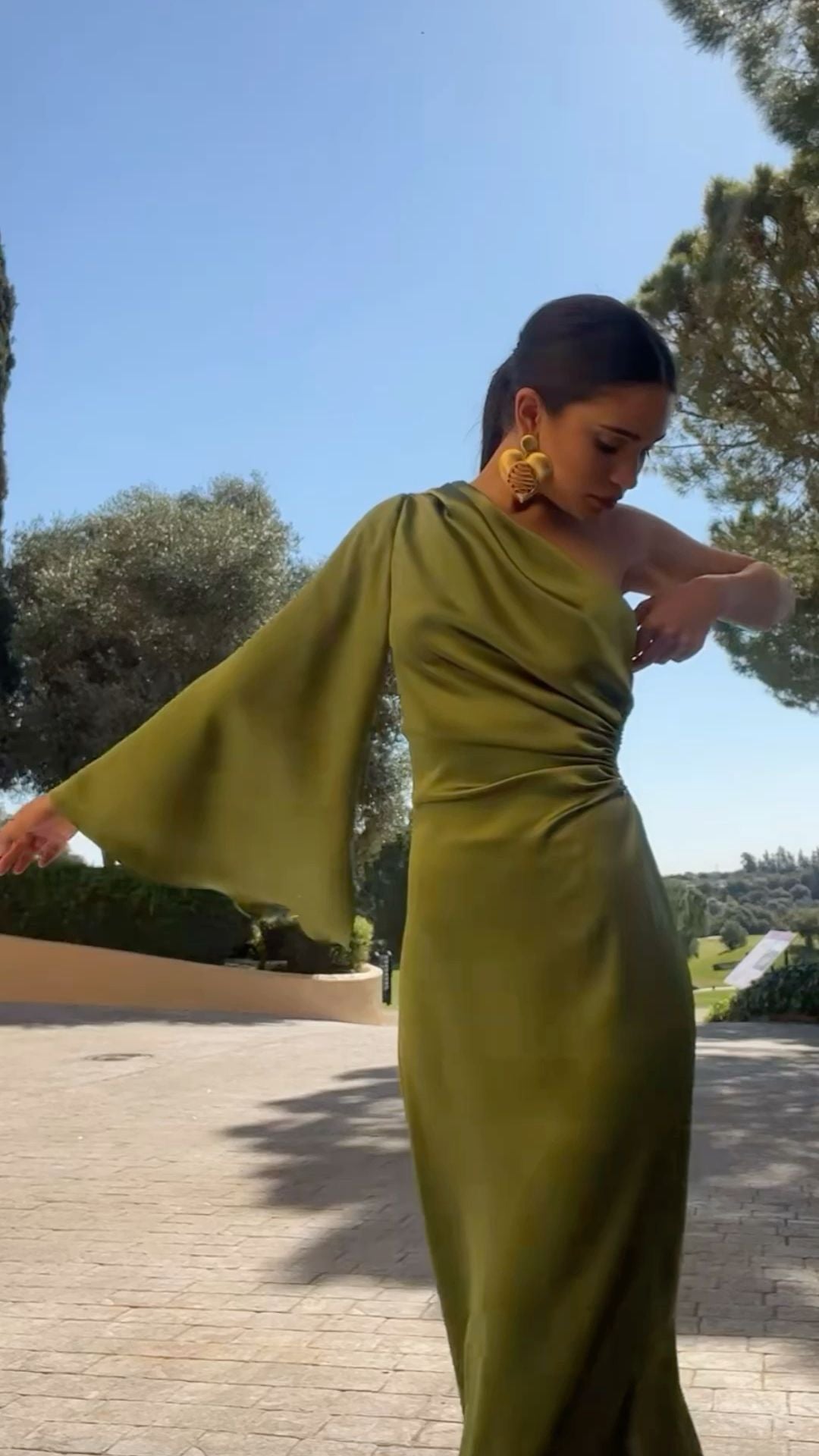 Simple Sheath One Shoulder Olive Green Long Prom Dresses Inspiration Evening Gowns Formal Party Prom Dress N187