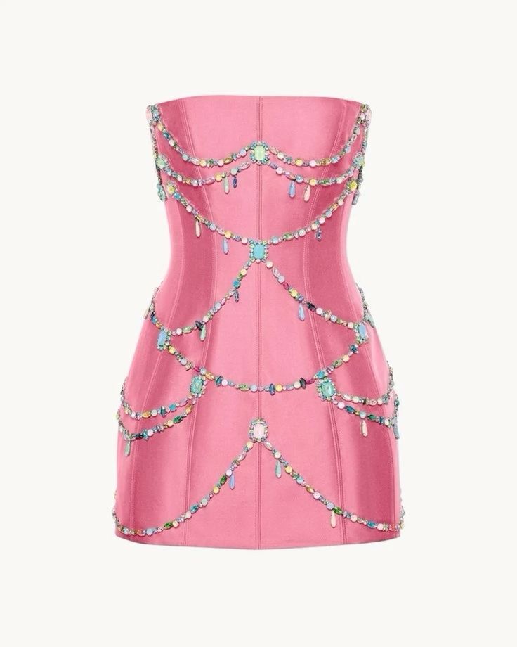 Sparkly Sheath Strapless Pink Satin Homecoming Dress With Beading Party Dresses RB6808