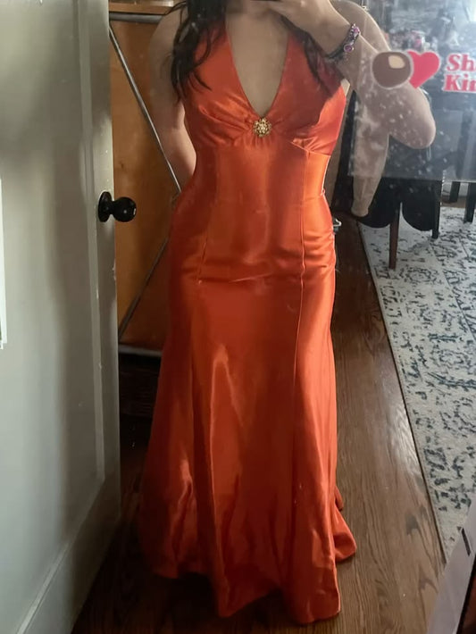 Vintage Meerjungfrau Neckholder Satin Ärmelloses Langes Abendkleid Ballkleid Abschlussballkleid N2550