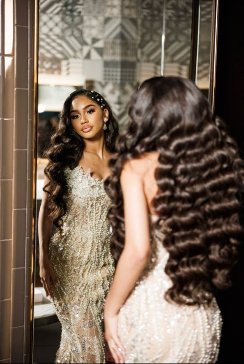 Inspiration robes de bal scintillantes pour jeunes filles et adolescentes noires : robe sirène à décolleté cœur, sequins champagne, longue, semi-formelle, AB2020
