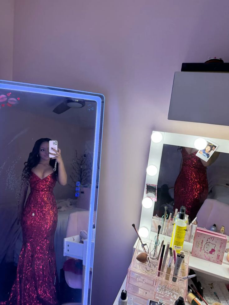 Robe de bal sexy à bretelles spaghetti, style sirène, sequins, bordeaux, rouge foncé, semi-formelle, idéale pour une soirée de fin d'études ou pour les lycéennes (AB1952)