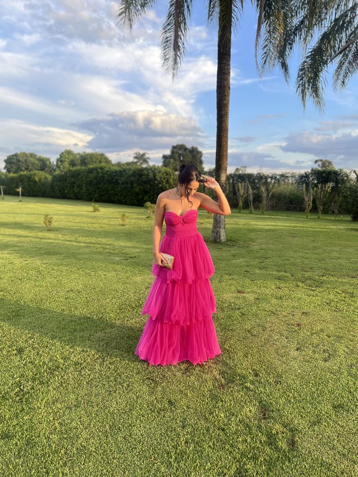 Sexy Ballkleid mit Herzausschnitt, baskischer Taille, Korsett, Rüschen, pinkfarbenem Tüll, langes formelles Party- und Abschlussballkleid AB379