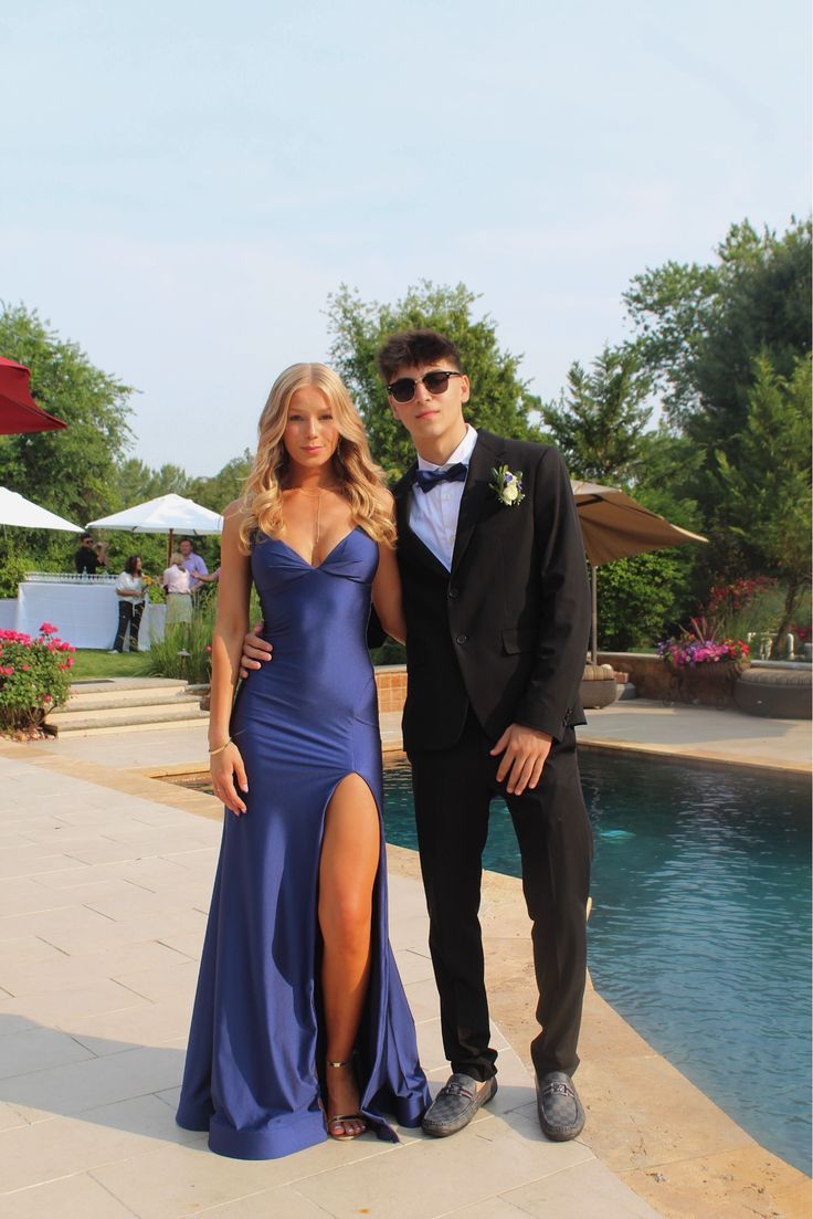 Attractive Blue Mermaid Long Prom Dress With Slit Formal Evening Dress AB375