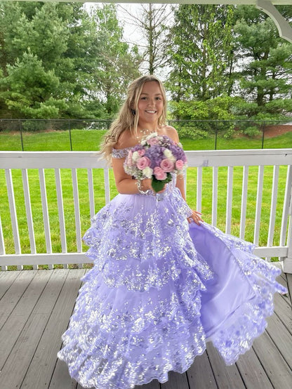 Robe de soirée longue en dentelle rose à épaules dénudées et fente, modèle AB480