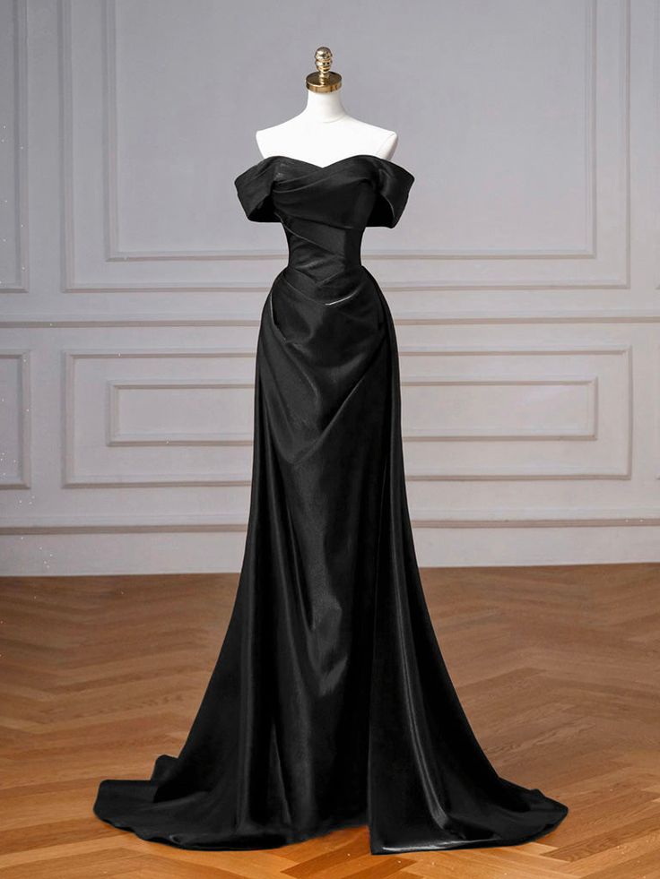 Schlichtes, schulterfreies, burgunderrotes langes Satin-Abendkleid, burgunderrotes langes Abendkleid AB1842