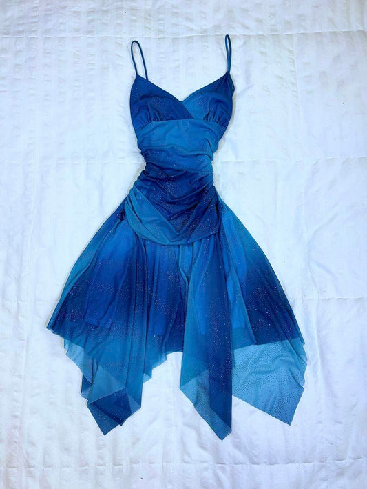 Classy A Line Blue Chiffon Short Homecoming Dresses Party Cocktail Hoco Outfits RB8759