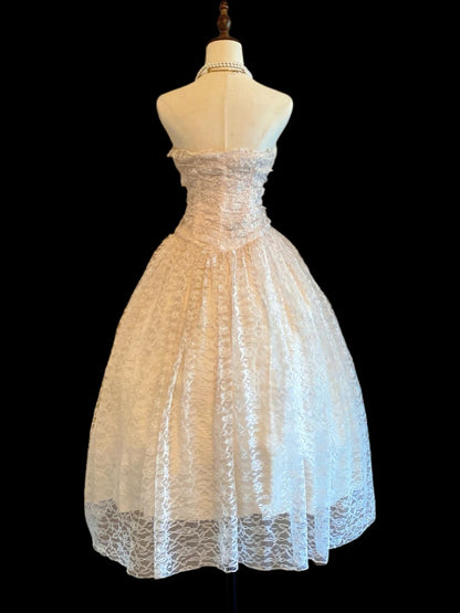 Inspiration Tenues de Soirée : Robe de Bal Unique, Bustier Cœur, Dentelle Rose, Longueur Mi-mollet, Bal de Promo RB4021