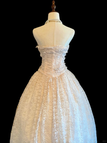 Inspiration Tenues de Soirée : Robe de Bal Unique, Bustier Cœur, Dentelle Rose, Longueur Mi-mollet, Bal de Promo RB4021