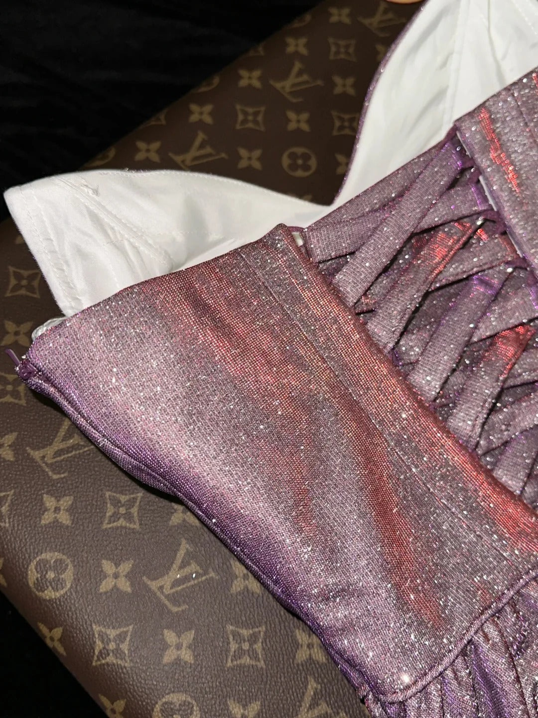 Shinning Ball Gown Sweetheart Lilac Sequin With Silver Corset Fitted Prom Dresses Formal Outfits Evening Dress RB8271
