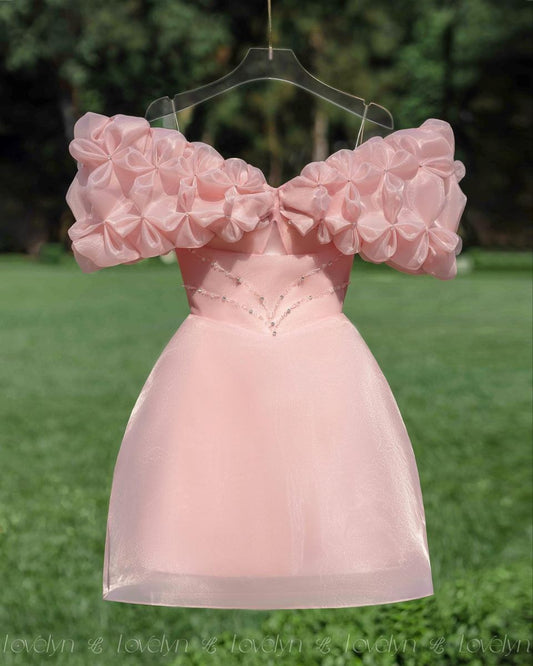 Modest Hoco Dress Homecoming Dresses A line Off The Shoulder Pink 17th Birthday Party Outfits RB6407