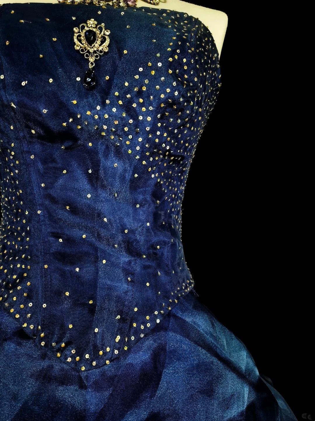 Robe de Bal Unique Coeur Bleu Marine Inspiration Vintage Années 2000 Robe de Soirée Courte Inspiration Robes de Rentrée N2015