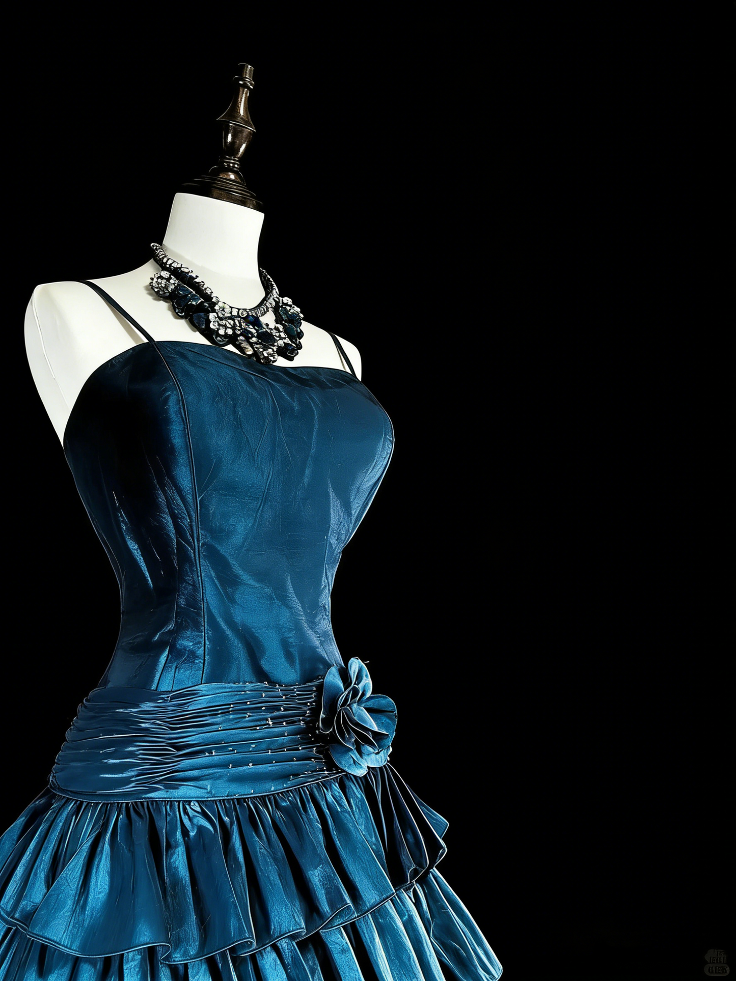 Robe de bal vintage à fines bretelles bleues courtes, inspiration années 2000, robes de soirée, N1613