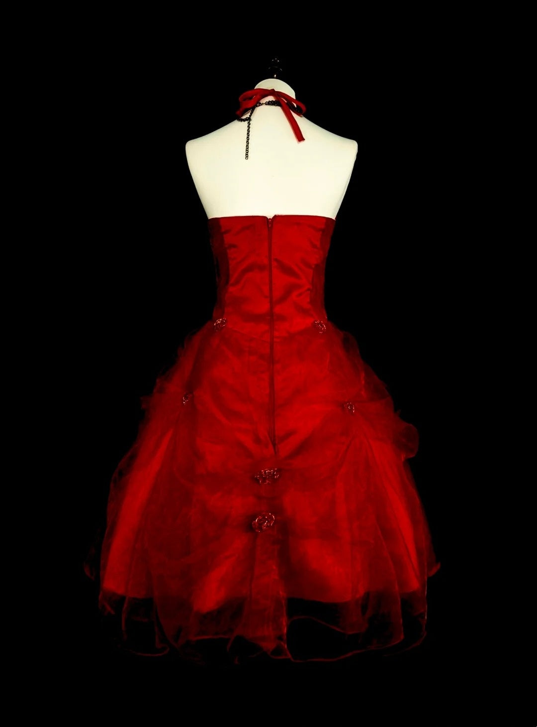 Robe de bal unique licou tulle rouge inspiration mode vintage années 2000 robes Hoco courtes inspiration robes de bal N2019