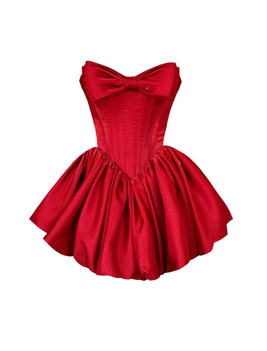 Dazzling A Line Sweetheart Red Satin Mini Homecoming Dress Inspo Short Graduation Dresses RB6871