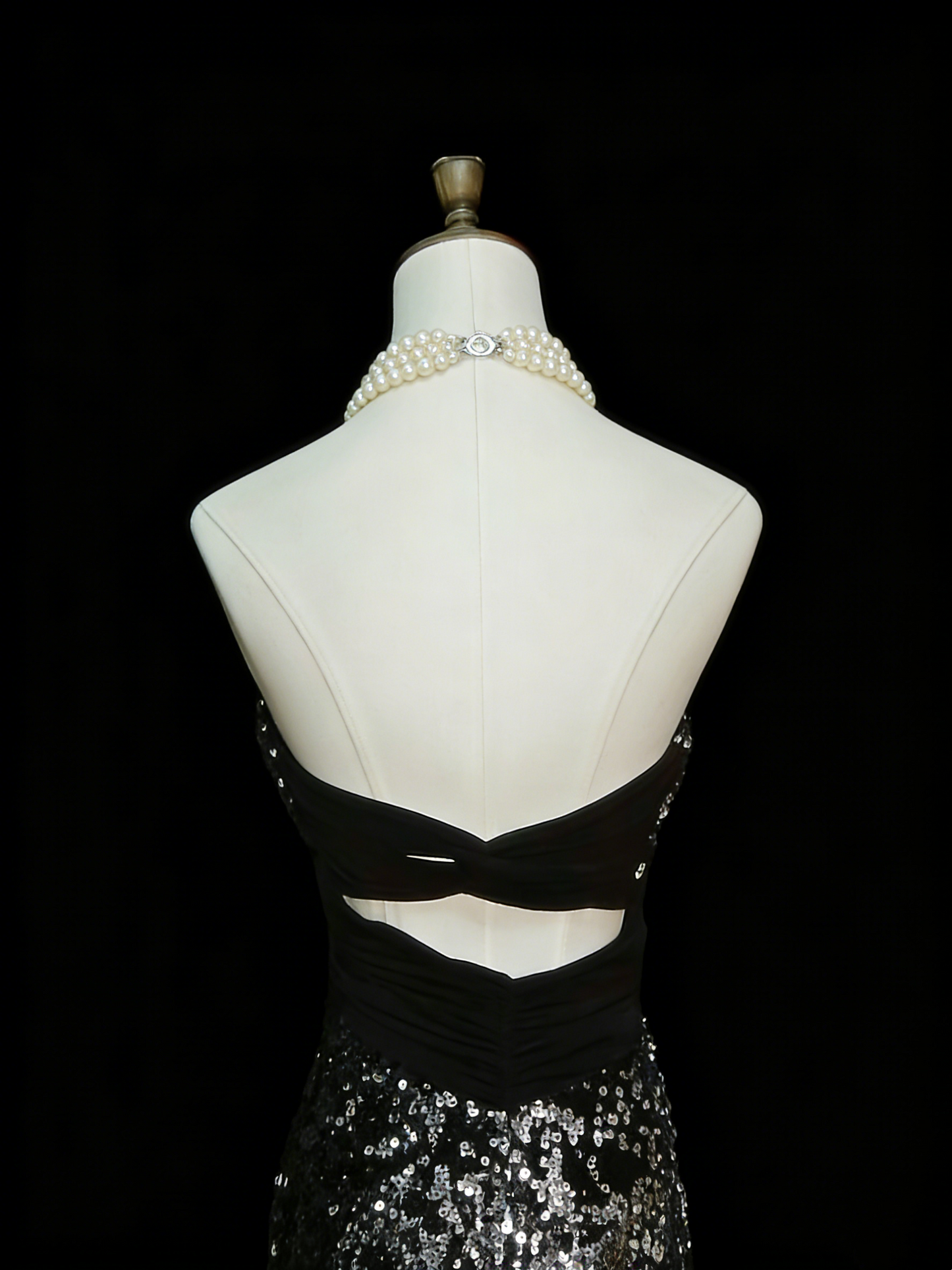 Elegantes, trägerloses, langes Paillettenkleid in A-Linie für den Abschlussball, High School-Abendkleid N1245