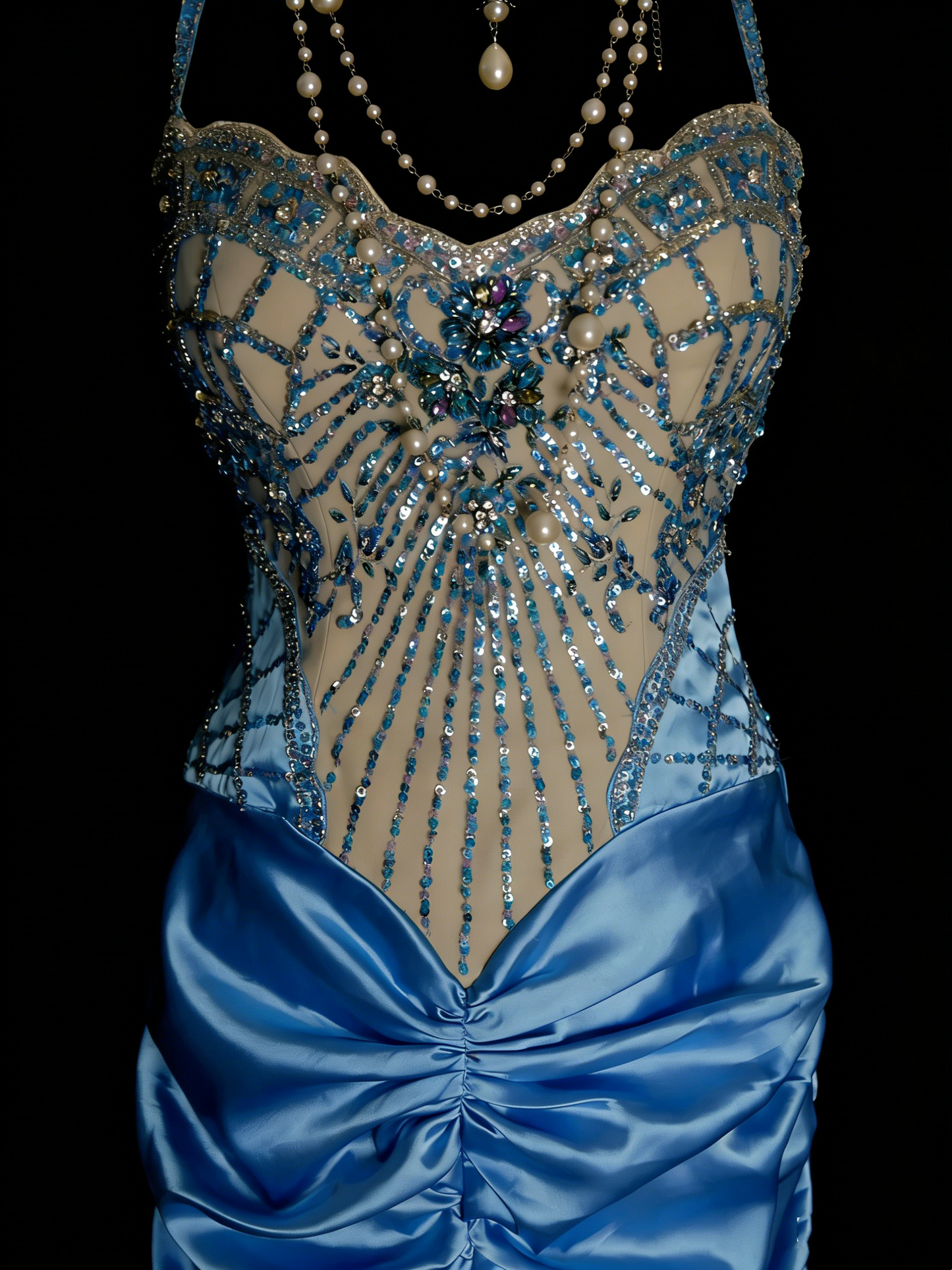 Robes de bal vintage Esthétique des années 60 Rétro Licou Sirène Perles Longue Robe de soirée N2144