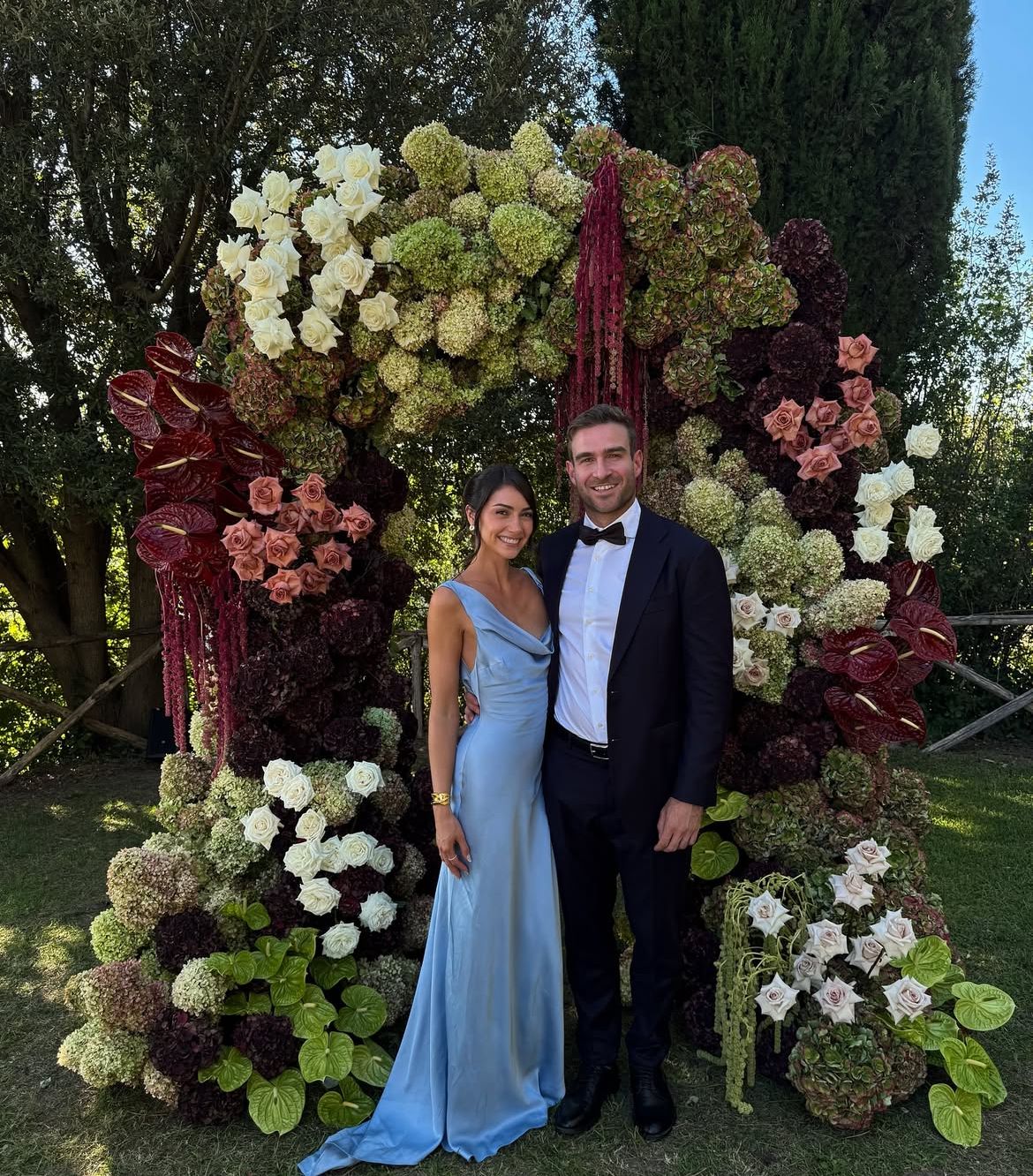 Robe de bal sirène modeste en satin bleu ciel clair, col bénitier, robe de soirée longue AB2183