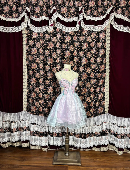 Charming Hoco Dress Homecoming Dresses Ball Gown Spaghetti Strap Pink With Butterfly 16th Birthday Party Outfits RB6392