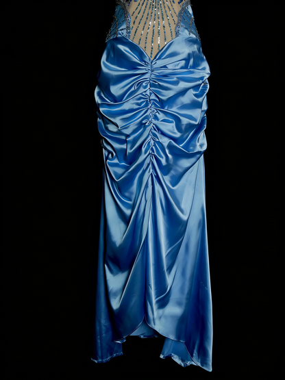 Robes de bal vintage Esthétique des années 60 Rétro Licou Sirène Perles Longue Robe de soirée N2144