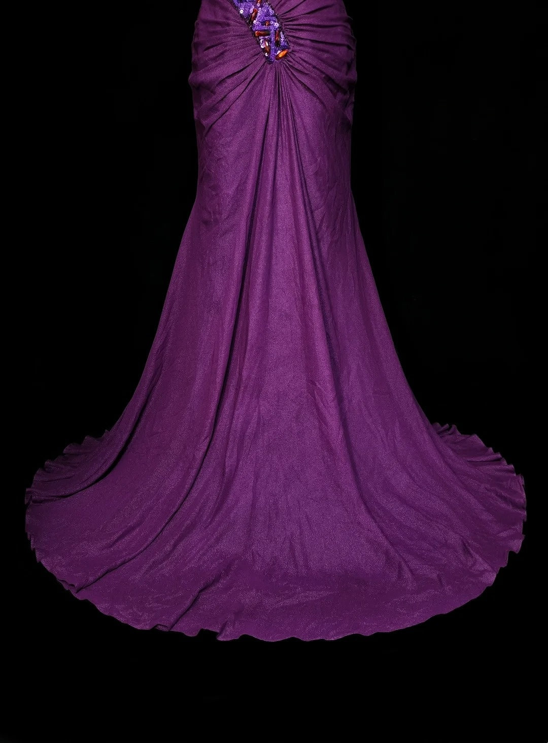 Robe de bal d'été vintage sirène à décolleté bustier orné de perles violettes, longue, idéale pour la plage ou les soirées formelles printanières (N1420)
