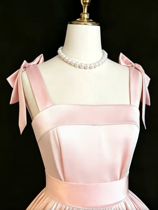Cute Ball Gown Spaghetti Strap Pink Tea Length High School Ideas Homecoming Dress Inspo Birthday Dresses Senior Graduation Outfits RB7198