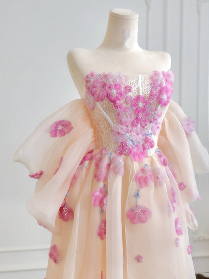 Robe de bal princesse bustier en tulle champagne avec dentelle, longue, inspiration robes de soirée N309