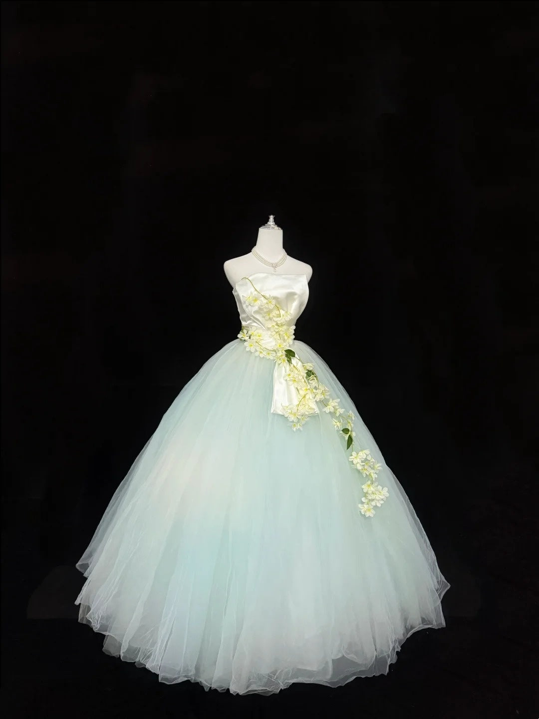 Sweet 16 Dresses Long Ball Gown Sweet Sixteen Long Birthday Dress Strapless Tulle Formal Gown RC0277