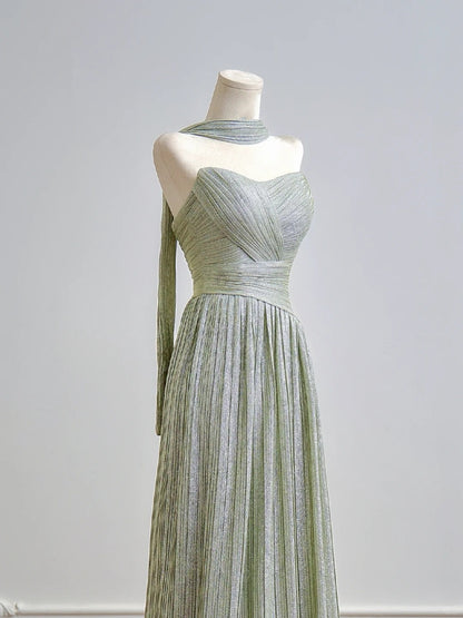 Romantic A Line Strapless Sage Green Long Prom Dresses Impress 18th Birthday Outfits Party Gown N394