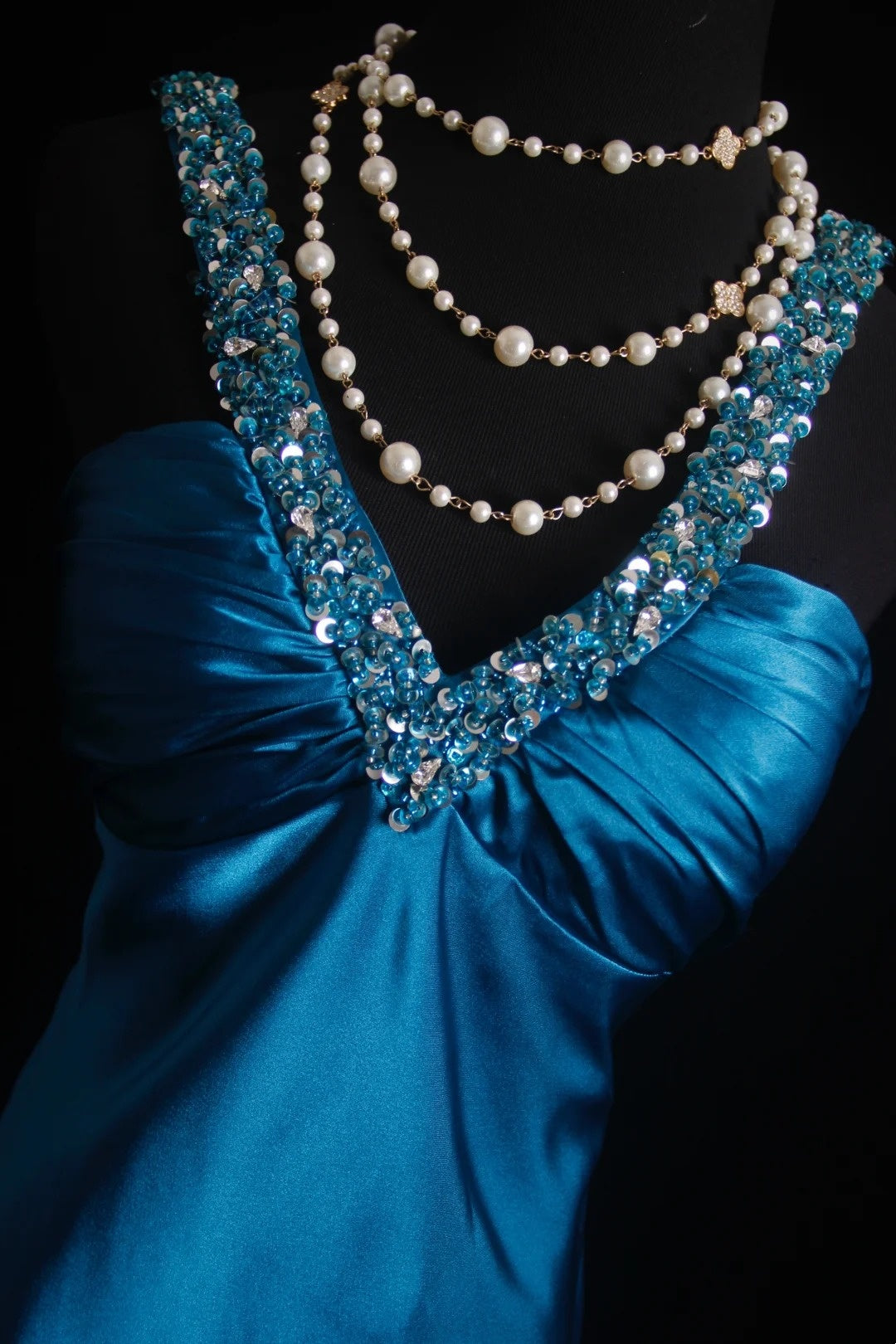 Robe de bal longue rétro sirène dos nu en satin bleu sarcelle, inspiration années 2000, tenue de soirée pour un 18e anniversaire, N498