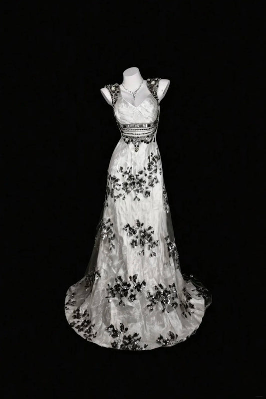 Modest Prom Dresses A line Sweetheart Black Lace With Sparkles Beaded Evening Formal Dress RB3299