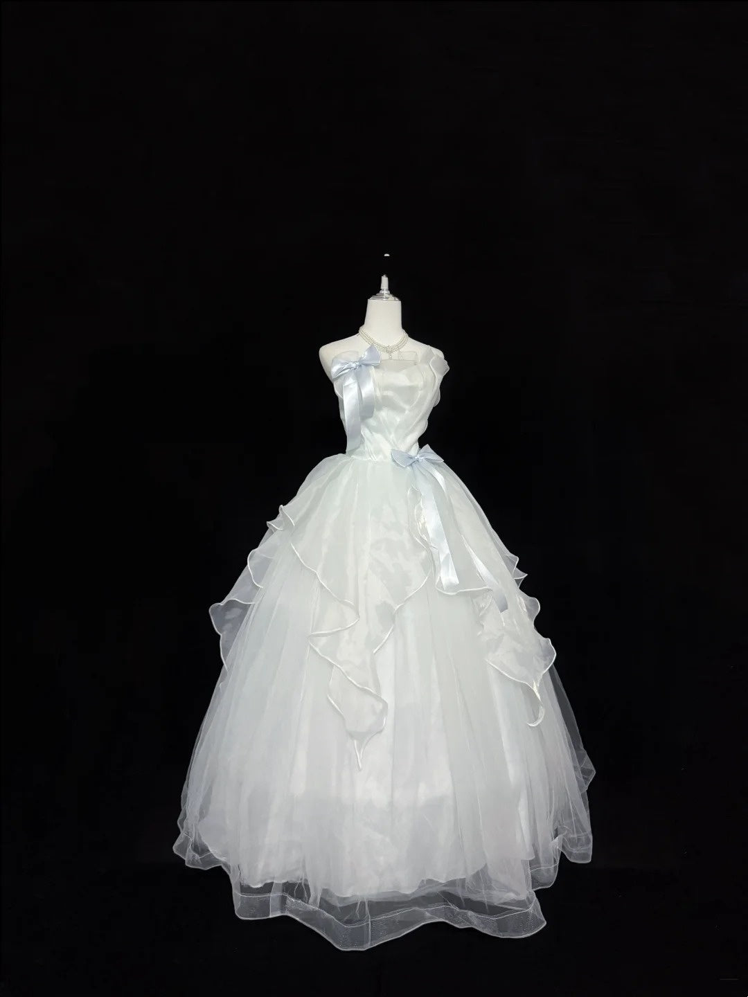 Niedliche Sweet-16-Kleider, langes Ballkleid, trägerlos, Tüll, formelles Sweet-Sixteen-Geburtstagskleid RC0245