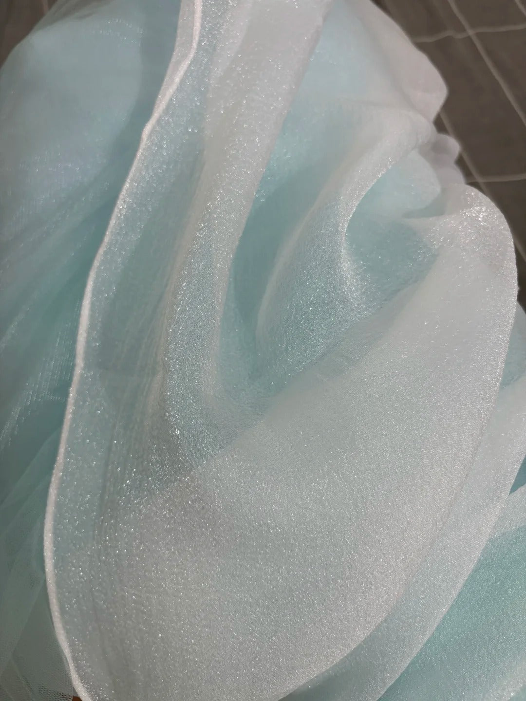Prom Dress Long Floor Length Ball Gown Strapless Tulle Blue Formal Evening Gown For Women RC0356