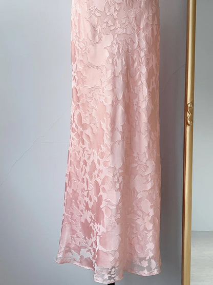 Vintage Prom Dresses Mermaid Pink Lace 80s Sleeveless Long Evening Formal Dress RB3245