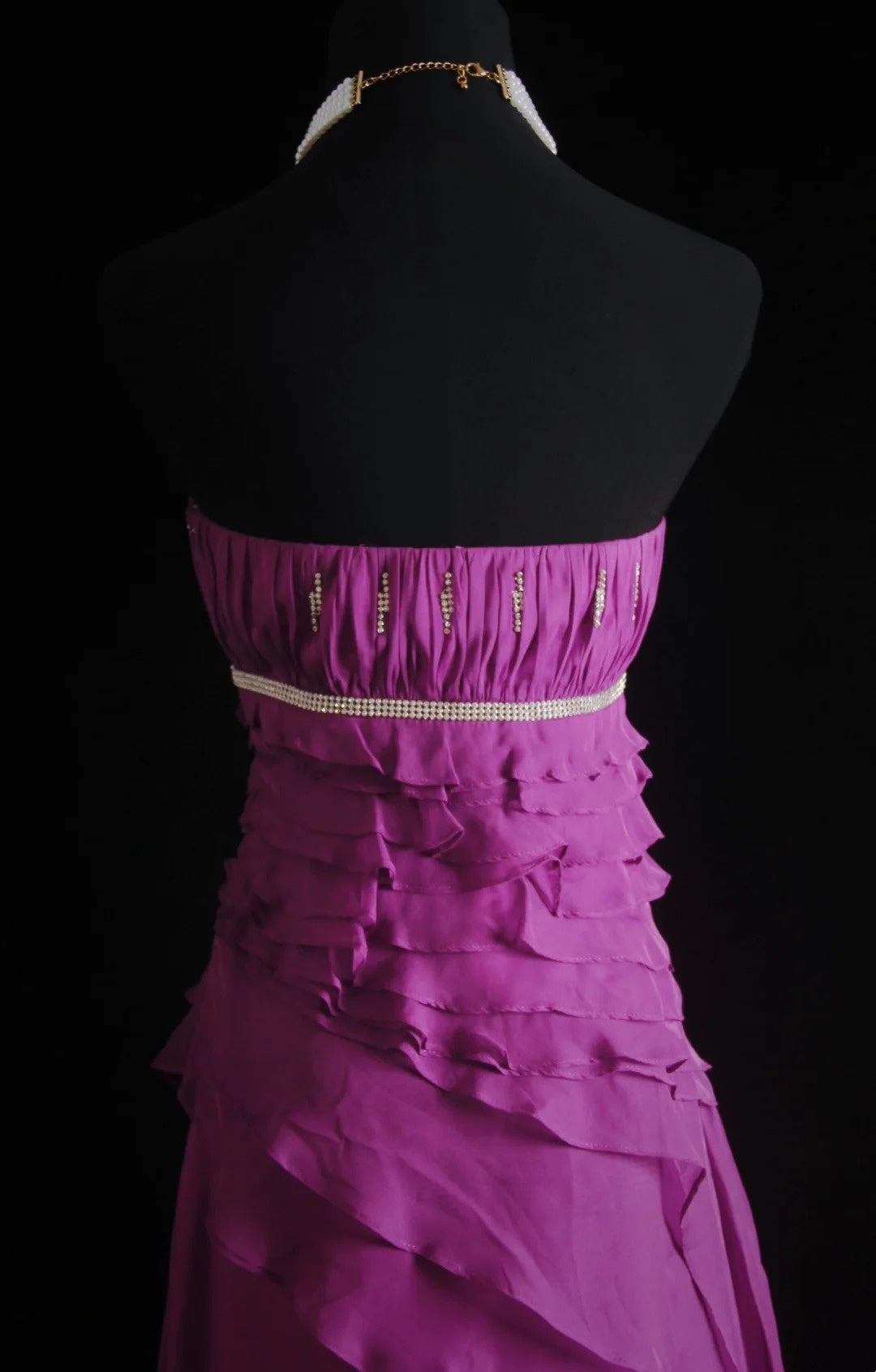 Robe de bal rétro en mousseline de soie, coupe trapèze, décolleté cœur, ornée de perles, inspiration princesse, référence N775