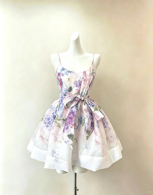 Unique Ball Gown Spaghetti Strap Floral Short Graduation Dresses Inspo Senior Homecoming Outfits RB4914