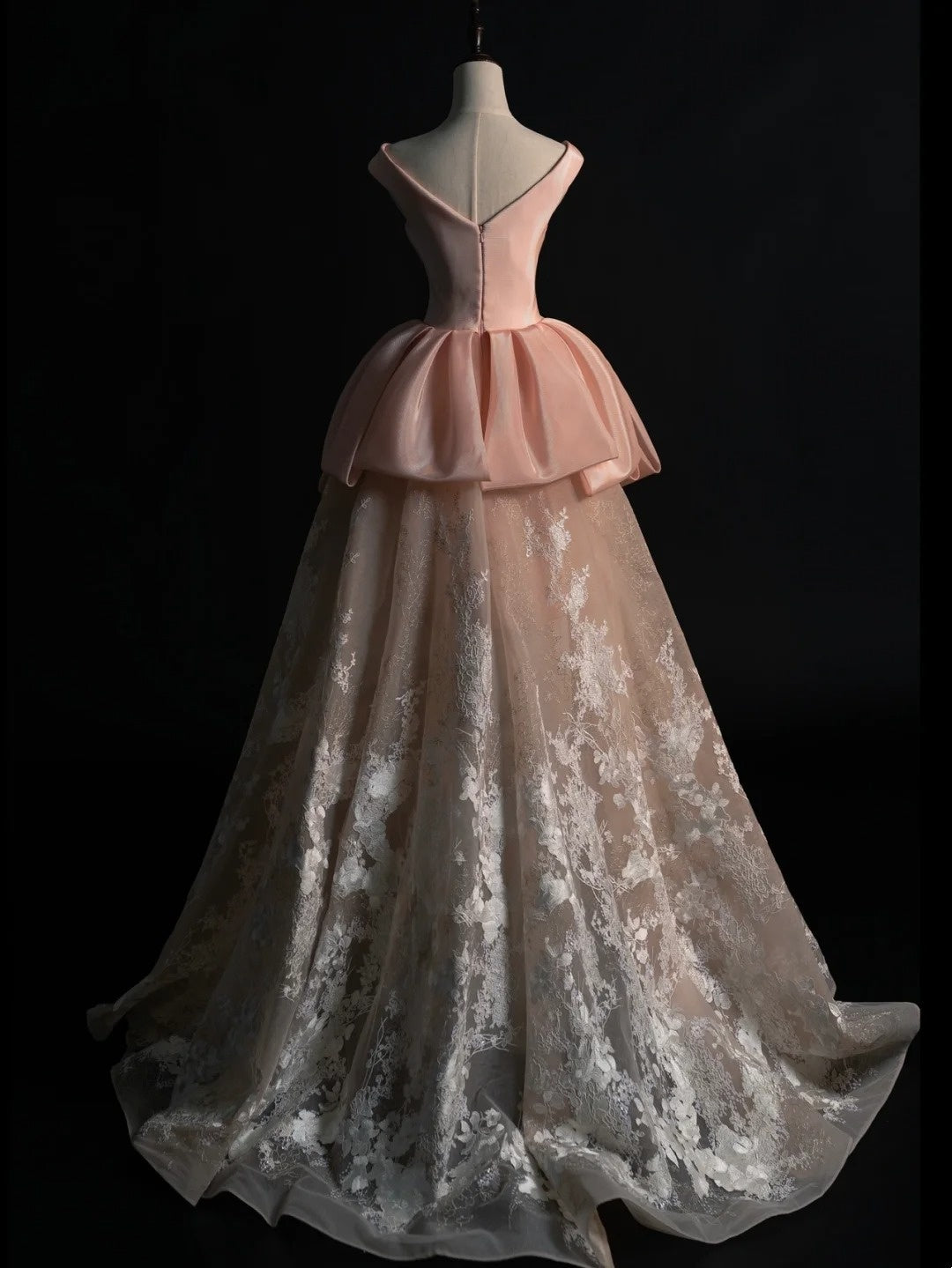 Robe de bal princesse en satin rose poudré, col en V, tenue de soirée pour l'université, robe de fin d'année pour adolescentes N1345