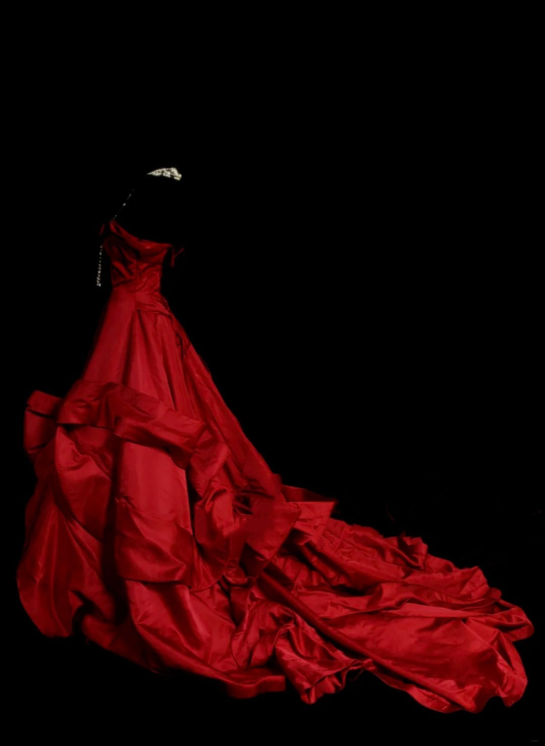 Robe de bal rétro rouge bustier années 60, robe de soirée longue et élégante N831
