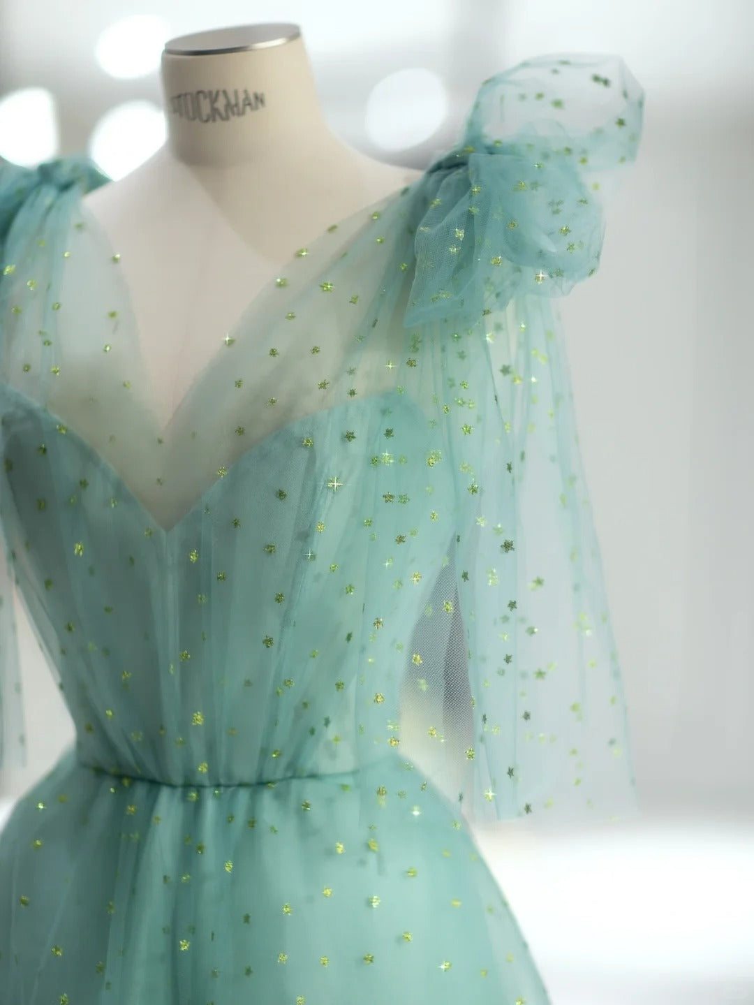 Magnifique robe de bal, bretelles en tulle vert, sans manches, longues robes de bal Inspo, tenues de soirée RB3990