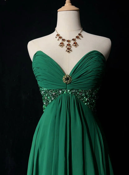 Hübsches A-Linien Sweetheart Chiffon Grünes kurzes Mini-Heimkehrkleid Hoco Ballkleid N2613
