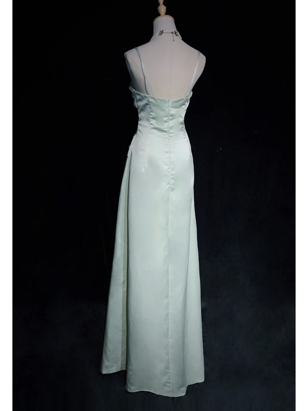 Vintage Prom Dresses Inspo A line Spaghetti Strap Sage Green With Ruffled For Women Formal Dress N3242