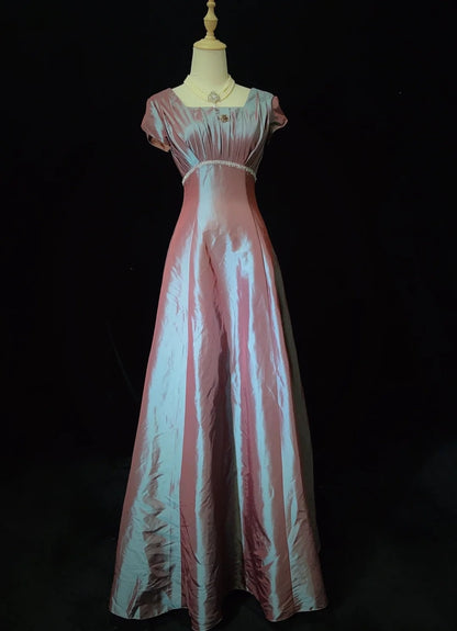 Bescheidene Abschlussballkleider A-Linie quadratischer Ausschnitt mit kurzen Ärmeln langes formelles Abendkleid N3872