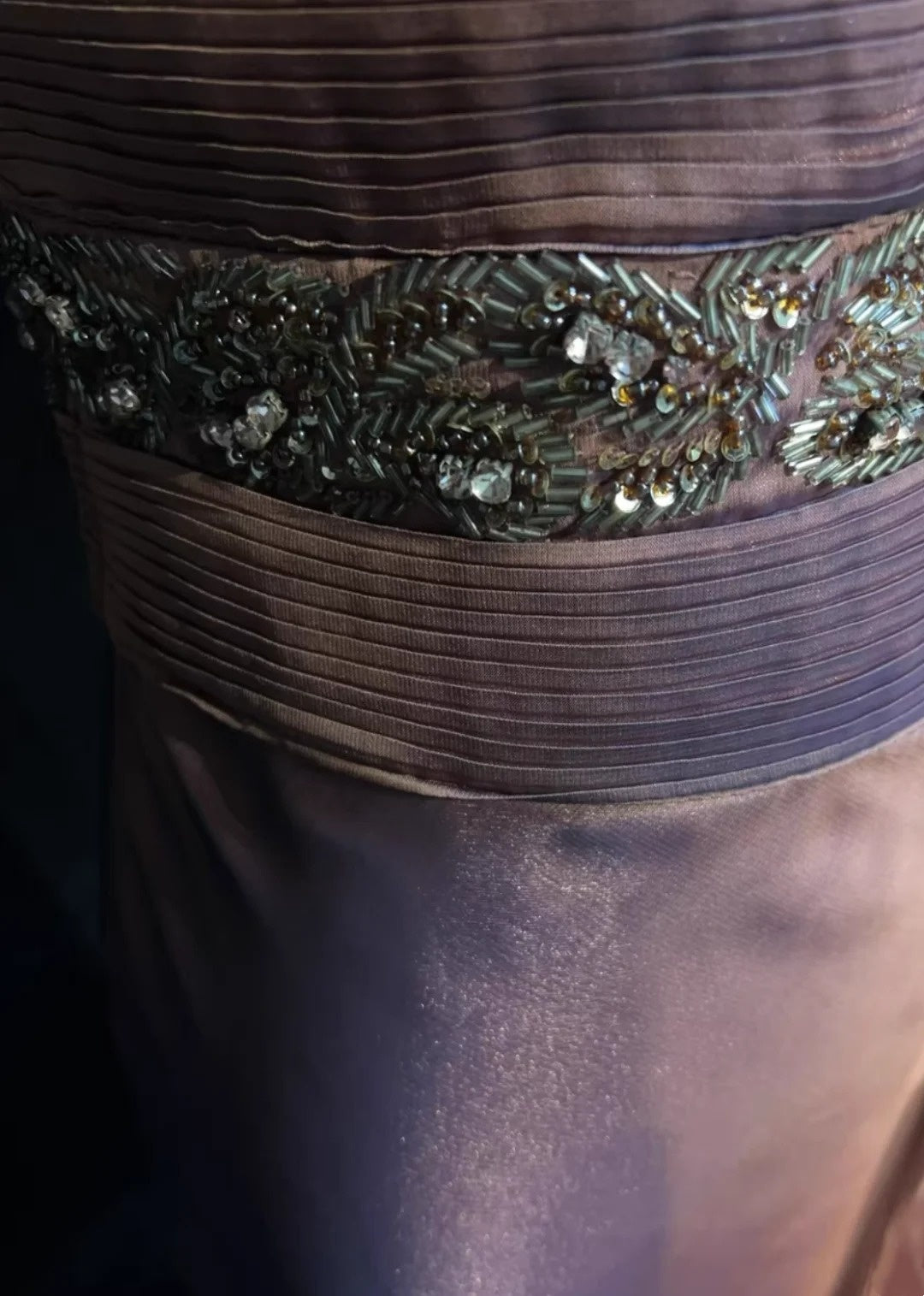 Robes de bal vintage des années 90 sirène asymétrique en mousseline longue avec perles tenues de soirée N3139
