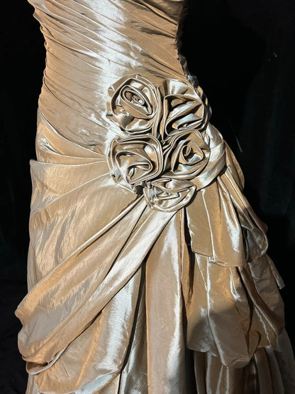 Robes de bal vintage pour le bal des finissants, bustier en cœur avec bretelles, perles champagne, longue robe de soirée N2451